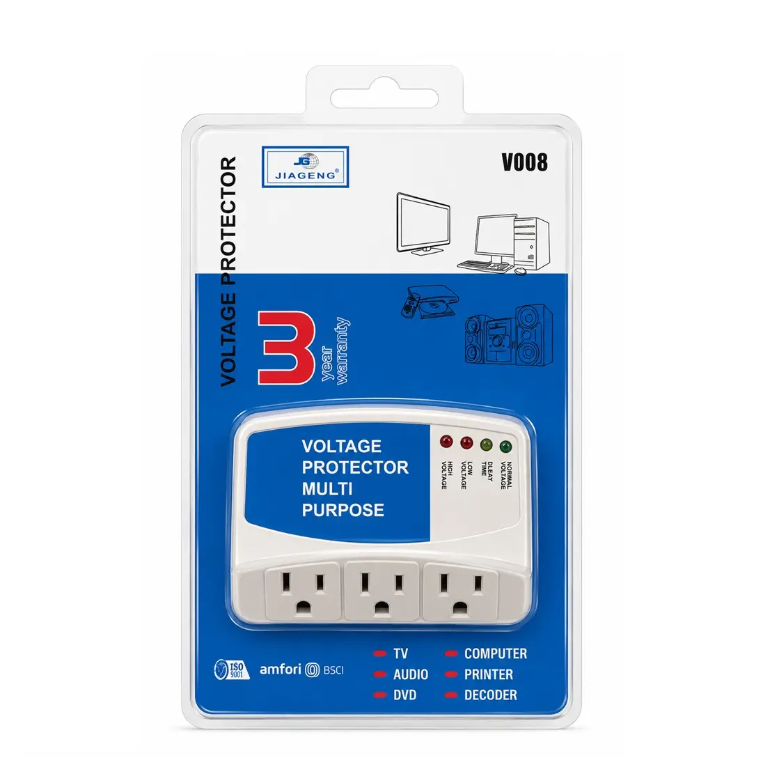 8902037500084 Voltage Protector Multipurpose 110V V008 - Image 1