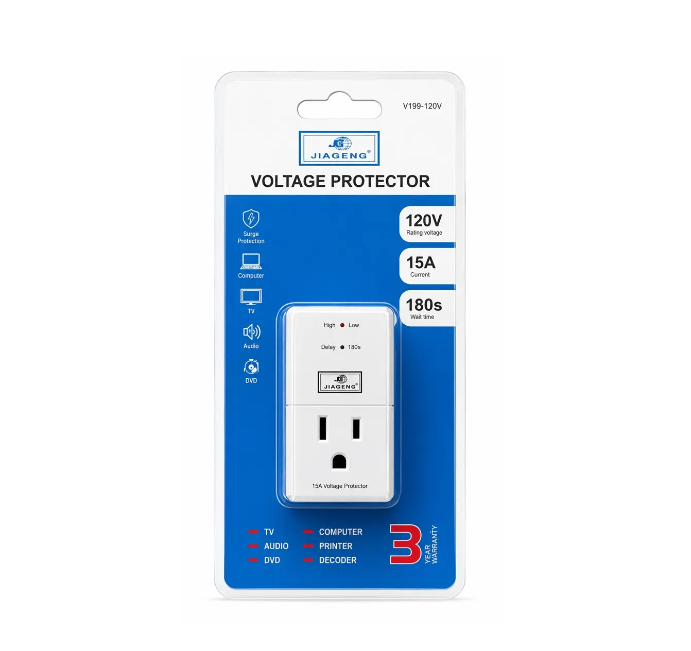 8902037501999 Voltage Protector 120V 15A V199 - Image 1