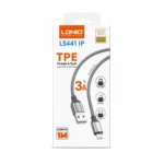 Cable USB-A A Ligthning 3A 1M TPE LS441 IP Gris