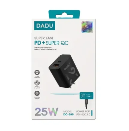 Cargador Super Fast PD+Super QC Type C To Lighting 25W DC-389