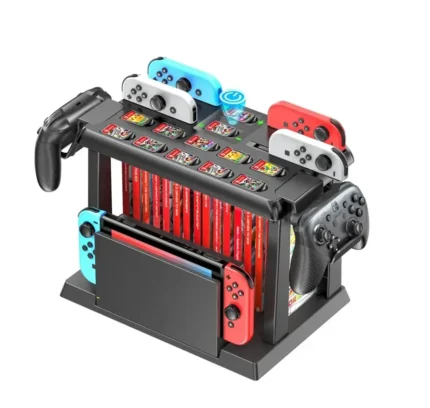 Cargador De Mandos Con Ranuras Para Juegos Para Ns/Oled Negro VG-K502