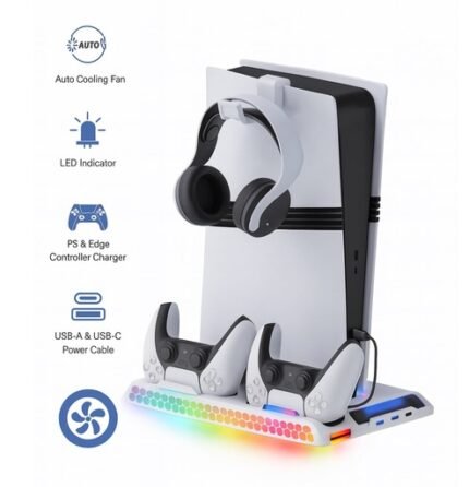 PS5 Cooling Stand Upgraded con Controller Charger